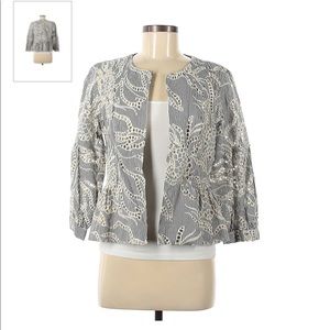 NWT! Anthropologie x Matison Stone black and white striped peplum style jacket